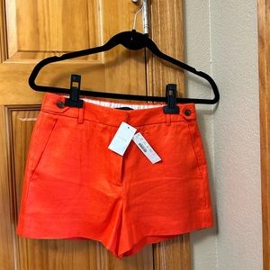 Jcrew orange linen shorts (nwt)